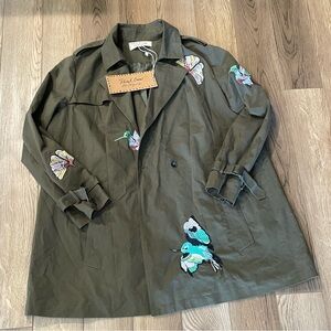 Sheryl Crow Be Myself Green Embroidered‎ Humming Bird Patch Jacket *no belt